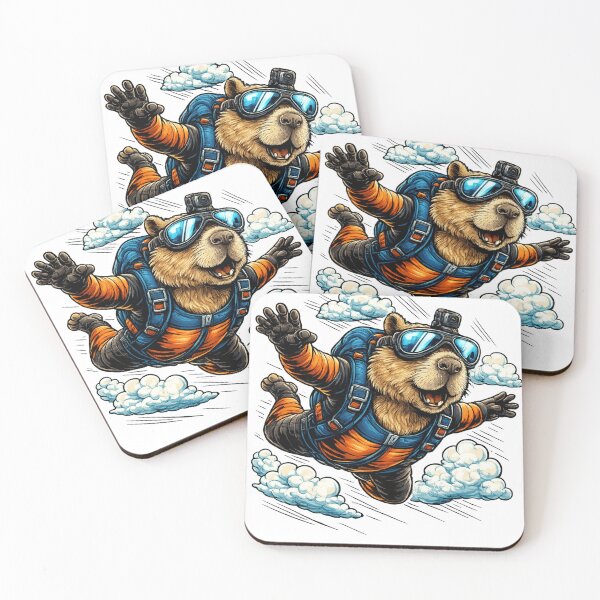 Item preview, Skydiving Capybara  designed and sold by ttuniques.