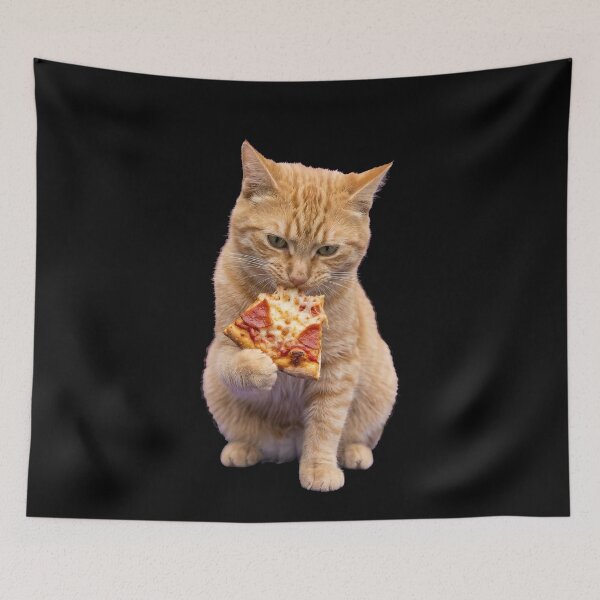 Item preview, Funny Orange Cat Eating Pepperoni Pizza designed and sold by k3rstman1.