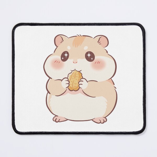 Item preview, Cute Chubby Hamster Holding Peanut Kawaii Style designed and sold by MJ ART.