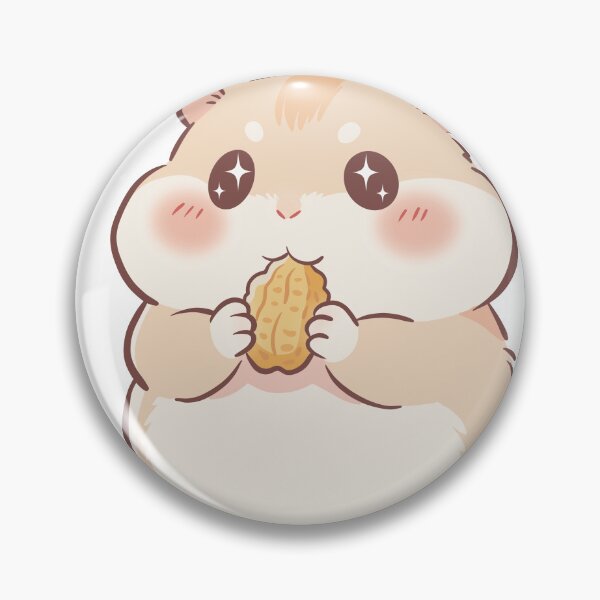 Item preview, Cute Chubby Hamster Holding Peanut Kawaii Style designed and sold by MJ ART.
