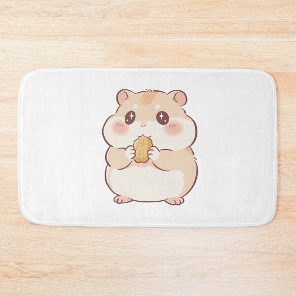 Item preview, Cute Chubby Hamster Holding Peanut Kawaii Style designed and sold by MJ ART.