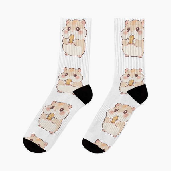 Item preview, Cute Chubby Hamster Holding Peanut Kawaii Style designed and sold by MJ ART.