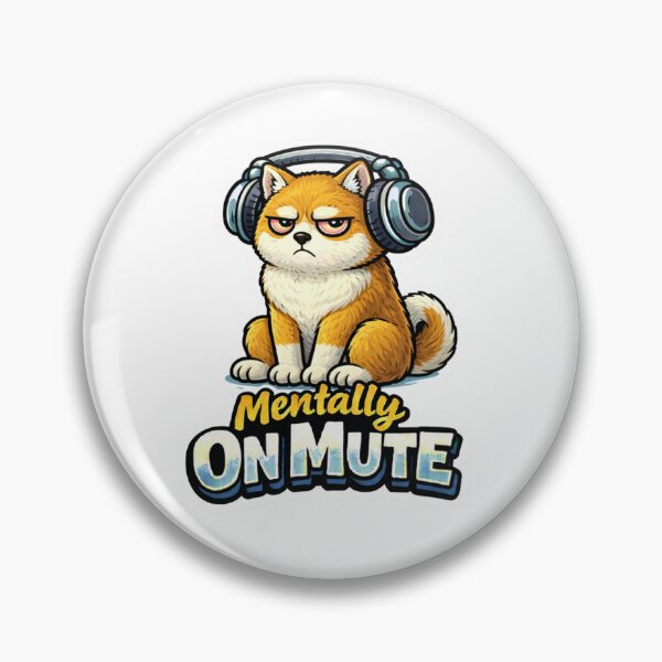 Item preview, Funny Shiba Inu Mentally on Mute Sticker designed and sold by Gentlestate.