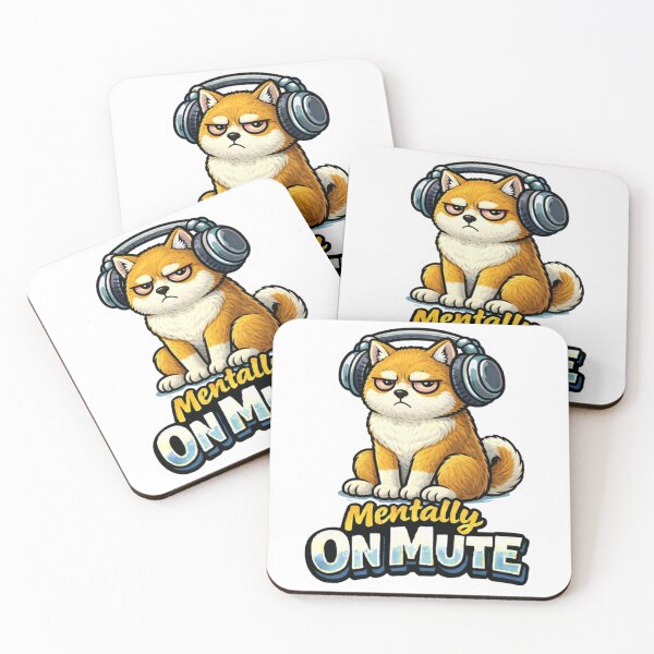 Item preview, Funny Shiba Inu Mentally on Mute Sticker designed and sold by Gentlestate.