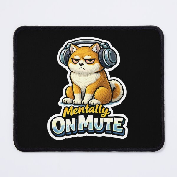 Item preview, Funny Shiba Inu Mentally on Mute Sticker designed and sold by Gentlestate.