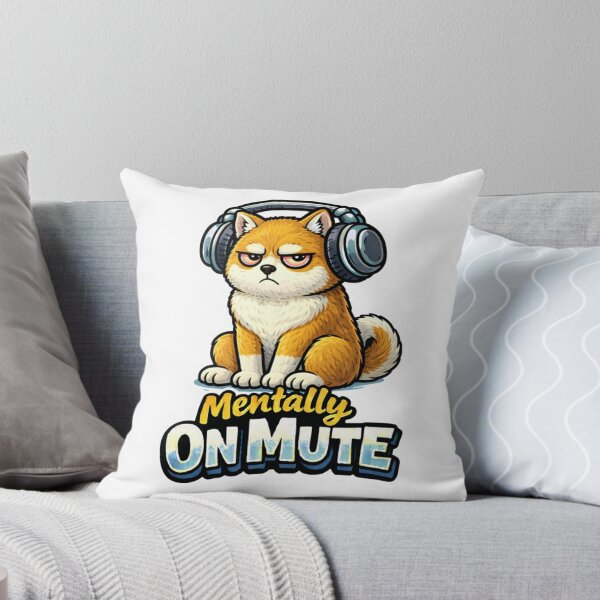 Item preview, Funny Shiba Inu Mentally on Mute Sticker designed and sold by Gentlestate.