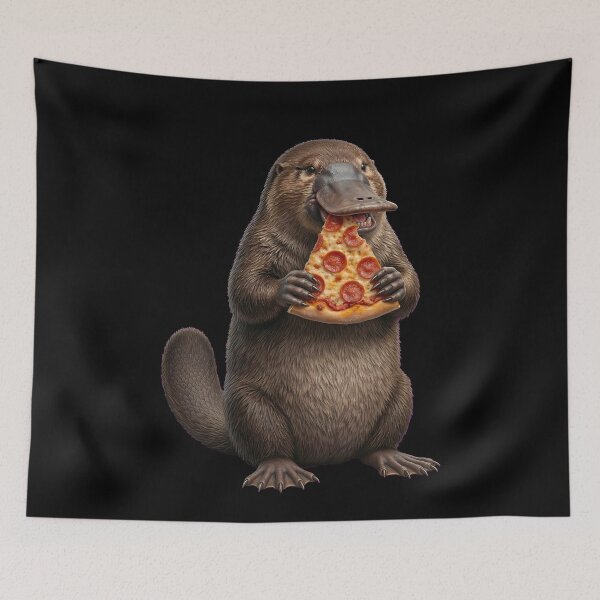 Item preview, Funny Platypus Eating Pepperoni Pizza Slice designed and sold by k3rstman1.