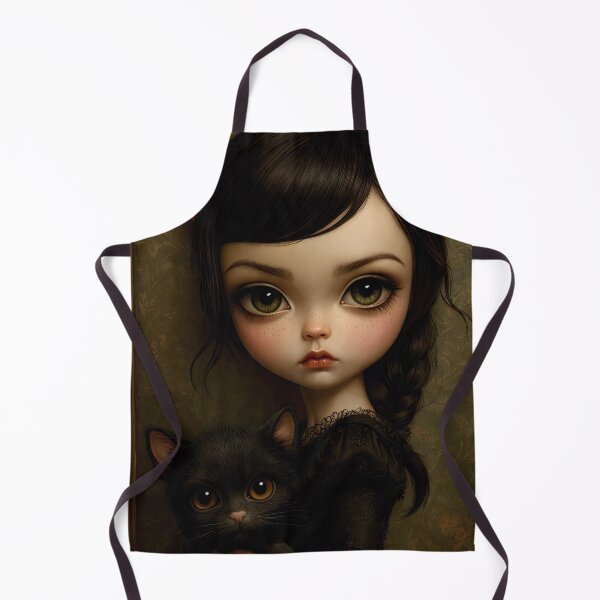 Item preview, The Girl and Her Shadow Cat. Pop Surrealism Portrait inspired by Mark Ryden. Lowbrow art.. designed and sold by Piagor.