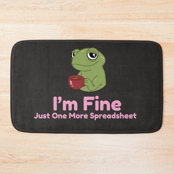 Item preview, I’m Fine Just One More Spreadsheet Frog Sticker – Funny Accountant Meme, Excel Humor, Office Burnout Gift designed and sold by arceeddesign.