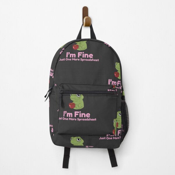 Item preview, I’m Fine Just One More Spreadsheet Frog Sticker – Funny Accountant Meme, Excel Humor, Office Burnout Gift designed and sold by arceeddesign.