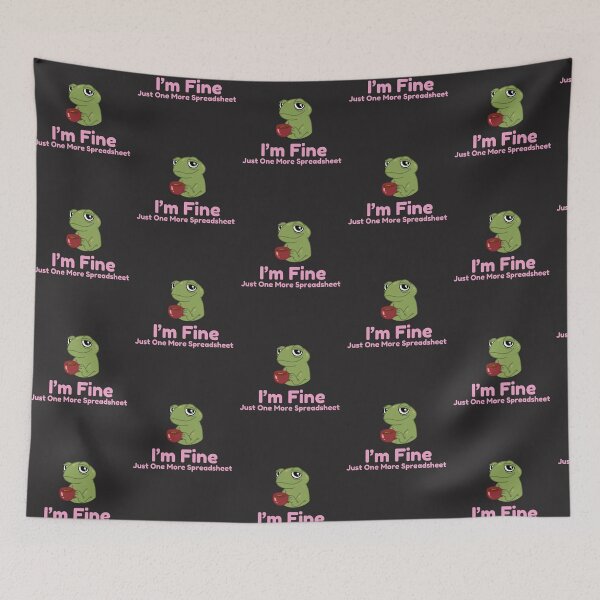 Item preview, I’m Fine Just One More Spreadsheet Frog Sticker – Funny Accountant Meme, Excel Humor, Office Burnout Gift designed and sold by arceeddesign.