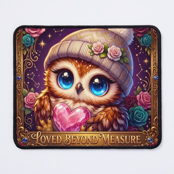 Item preview, Loved Beyond Measure – Baby Owl Blue Eyes Flower Hat Crystal Heart designed and sold by Good Vibes .