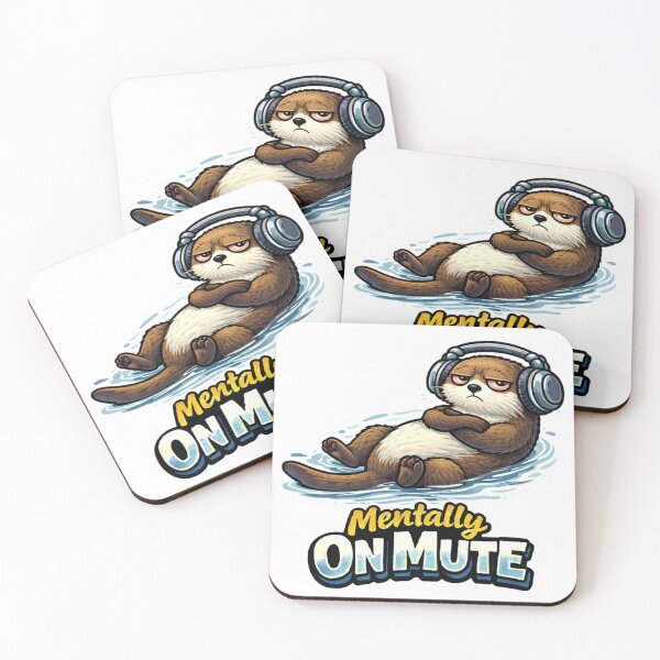 Item preview, Funny Otter Mentally on Mute Floating Sticker designed and sold by Gentlestate.