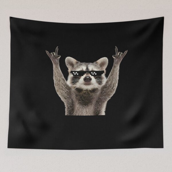 Item preview, Cool Rocker Raccoon with Pixel Sunglasses designed and sold by k3rstman1.