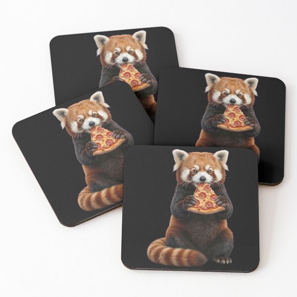 Item preview, Realistic Red Panda Eating Pepperoni Pizza Slice designed and sold by k3rstman1.