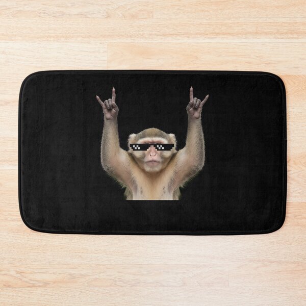 Item preview, Rock On Monkey Meme with Pixel Sunglasses designed and sold by k3rstman1.