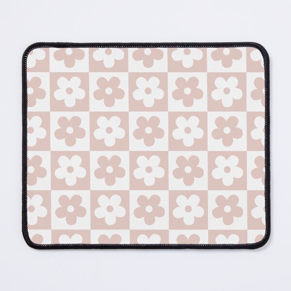 Item preview, Dusty Rose Checkerboard Daisy Pattern, Minimalist Nude Floral Checkerboard, Aesthetic Boho Pink Daisy Grid, Retro 70s Mauve Flower Checkered, Neutral Danish Pastel Daisy Pattern designed and sold by VivaFy.