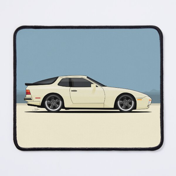 Item preview, Porsche 944 White Bauhaus beach illustration designed and sold by blackdogshop.