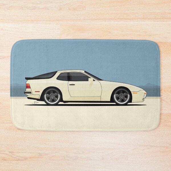 Item preview, Porsche 944 White Bauhaus beach illustration designed and sold by blackdogshop.