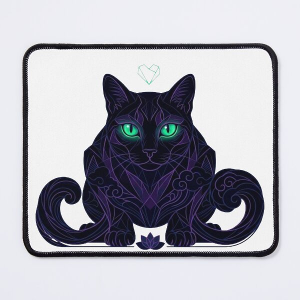 Item preview, Ukiyo-e Style Black Cat with Glowing Emerald Eyes designed and sold by lKenima.