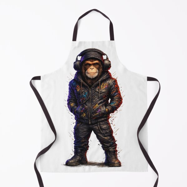 Item preview, Urban Monkey DJ Street Art – Neon Graffiti Headphones Ape designed and sold by JoeyBlackLabel.