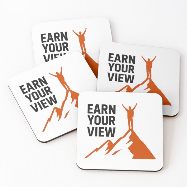 Item preview, Earn Your View Mountain Summit Hiker Quote designed and sold by FunFitLife Studio.