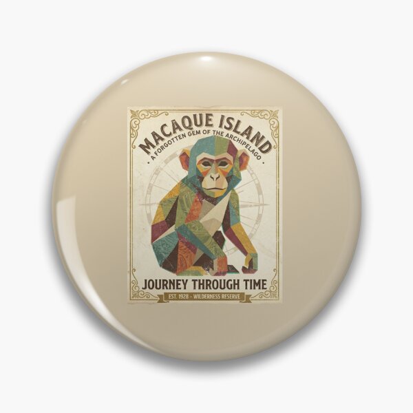 Item preview, Macaque Island Journey – Retro Travel Poster for Vintage Lovers designed and sold by bsbd-action.