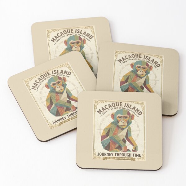 Item preview, Macaque Island Journey – Retro Travel Poster for Vintage Lovers designed and sold by bsbd-action.