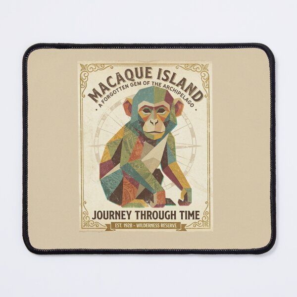 Item preview, Macaque Island Journey – Retro Travel Poster for Vintage Lovers designed and sold by bsbd-action.