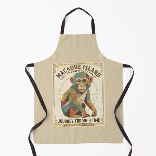 Item preview, Macaque Island Journey – Retro Travel Poster for Vintage Lovers designed and sold by bsbd-action.