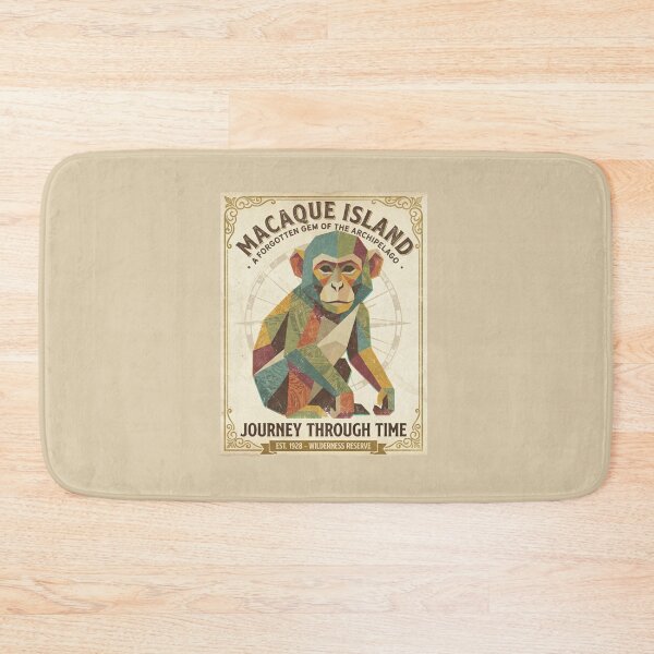 Item preview, Macaque Island Journey – Retro Travel Poster for Vintage Lovers designed and sold by bsbd-action.