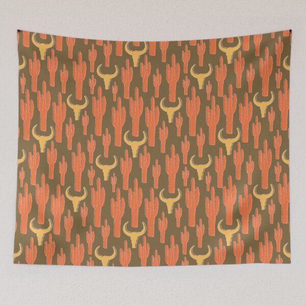 Item preview, Western Skull & Cactus Seamless Pattern DLW19 designed and sold by HueyDesign.