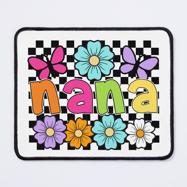 Item preview, Neon Distressed Nana, Retro Floral Nana Shirt Design, Checkered Grandma, Colorful Butterfly Sublimation designed and sold by timizar.