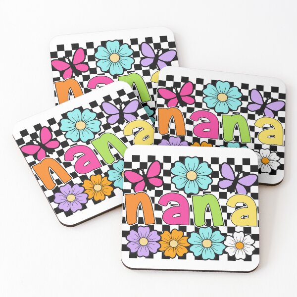 Item preview, Neon Distressed Nana, Retro Floral Nana Shirt Design, Checkered Grandma, Colorful Butterfly Sublimation designed and sold by timizar.