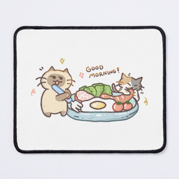 Item preview, Kawaii Cat Breakfast Cute Cats Good Morning designed and sold by Doublettadraw.