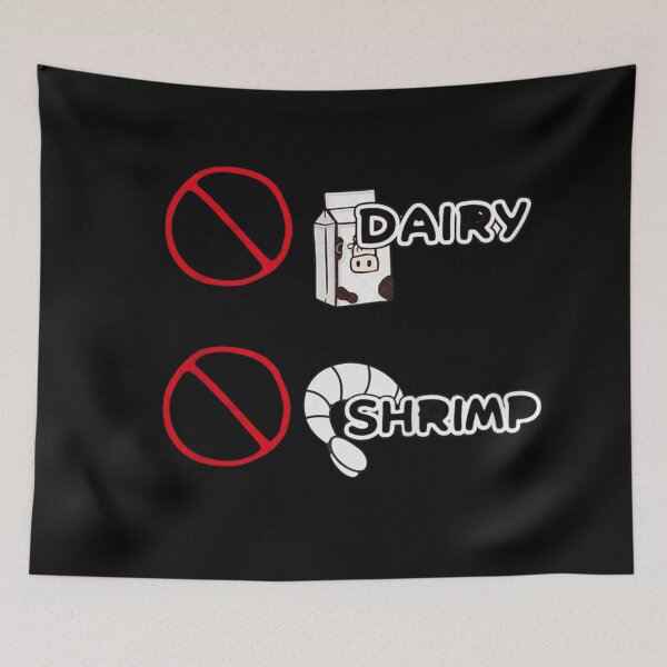 Item preview, Food Allergy Warning Sign No Dairy No Shrimp Awareness Dietary Restriction Design designed and sold by DuneHaicna.