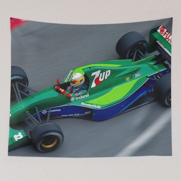 Item preview, Jordan F1 7UP Livery – 90s Formula 1 Car, Vintage Grand Prix Racing, Classic Motorsport Poster designed and sold by Road To Track.