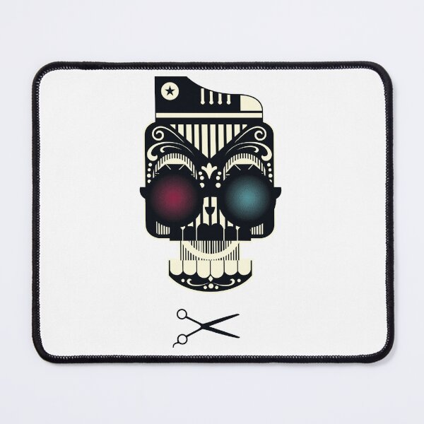 Item preview, Funny Barber Skull Scissors Moustache designed and sold by CosmicControl.