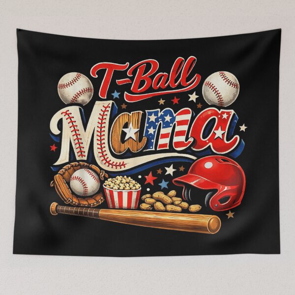 Item preview, Proud T-Ball Mama American Flag Baseball Sports Mom Game Day Apparel Design designed and sold by DuneHaicna.