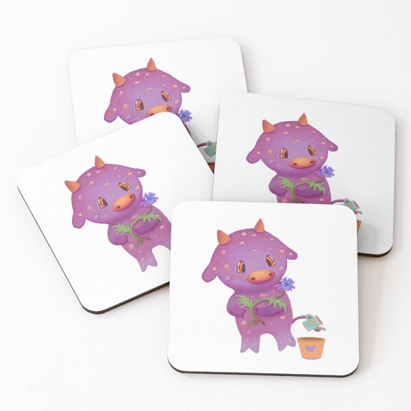 Item preview, Blueberry Cow Holding Flower Cute Kawaii designed and sold by FaliushART.