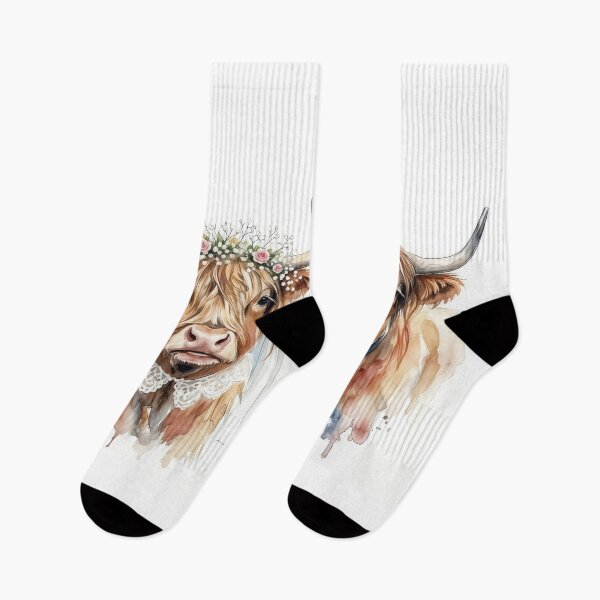 Item preview, Watercolor Bride and Groom Highland Cows designed and sold by Maria Dryfhout.