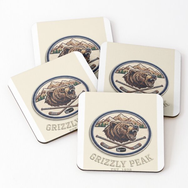 Item preview, Vintage Grizzly Bear Hockey Club Sports Emblem designed and sold by lKenima.