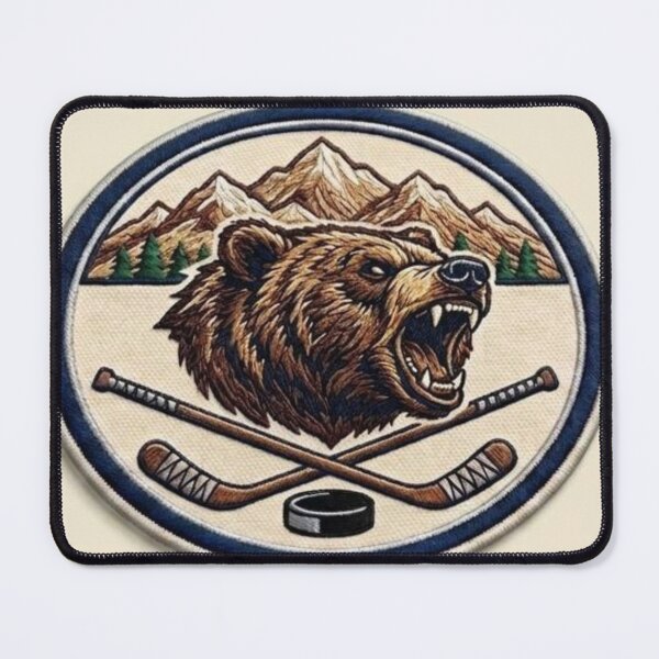 Item preview, Vintage Grizzly Bear Hockey Club Sports Emblem designed and sold by lKenima.