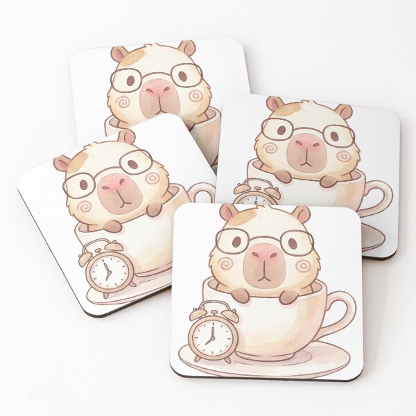 Item preview, Capybara ignoring alarm clock, cozy and lazy mood designed and sold by chathai.