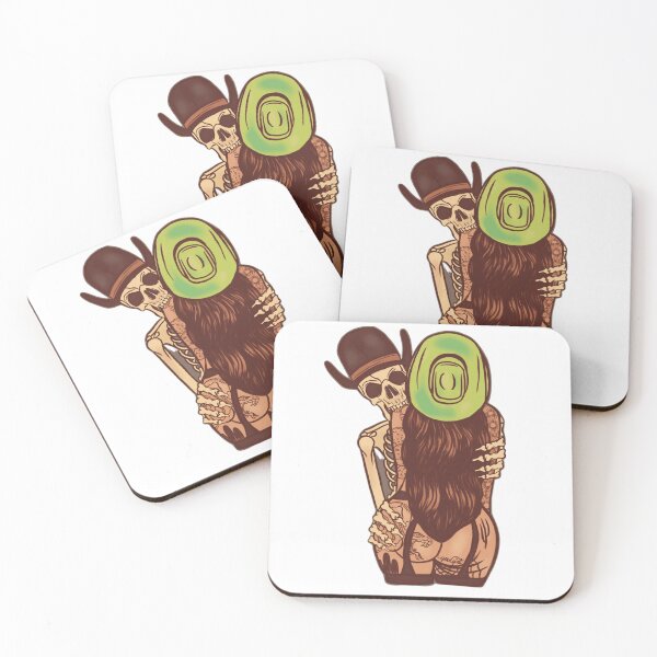 Item preview, Dark Humor Skeleton Cowboy Tattoo Art – Edgy Gothic Western Aesthetic, Bold NSFW Style Illustration designed and sold by Aedition.