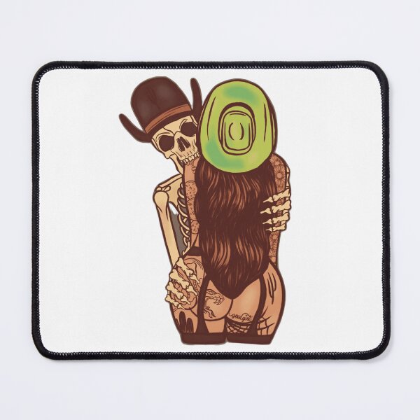 Item preview, Dark Humor Skeleton Cowboy Tattoo Art – Edgy Gothic Western Aesthetic, Bold NSFW Style Illustration designed and sold by Aedition.