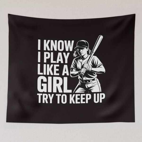 Item preview, I Know I Play Like A Girl Try To Keep Up Baseball Player – Play Like A Girl Baseball Humor designed and sold by Redgiant87x.