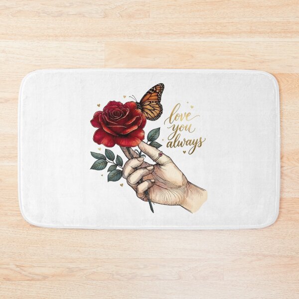 Item preview, Love You Always – Golden Calligraphy Rose Hand Monarch Butterfly designed and sold by Good Vibes .