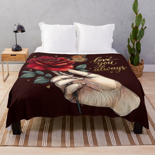 Item preview, Love You Always – Golden Calligraphy Rose Hand Monarch Butterfly designed and sold by Good Vibes .