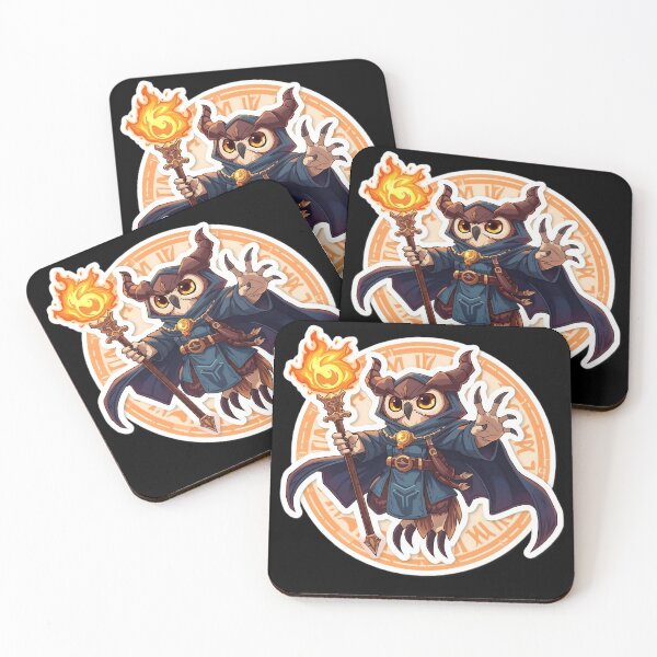 Item preview, Chibi Owl Mage - Wizard of Eternal Flame - D&D Sticker designed and sold by ArtByLorrens.